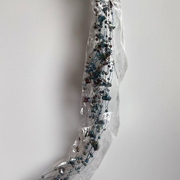 SULLIVANS IRIDESCENT BEADED GARLAND TURQIOUS AND PURPLE ORNAMENTS - Picture 11 of 16